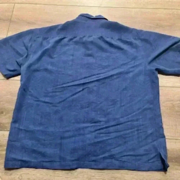 Batek Bay Blue Tone On Tone Short Sleeve Hawaiian Shirt Button Front Mens Sz XL - Picture 9 of 12